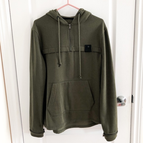 Dark green half zip hoodie - Picture 1 of 2